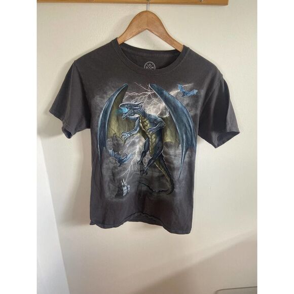 DOM ART Large Dragon Graphic short sleeve T-shirt - Picture 2 of 5